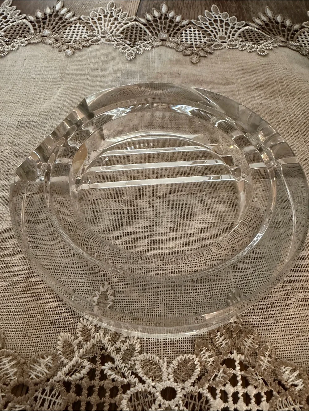 Vintage Mikasa Reflections Crystal Wine Bottle Coaster/catchall. Made in Austria